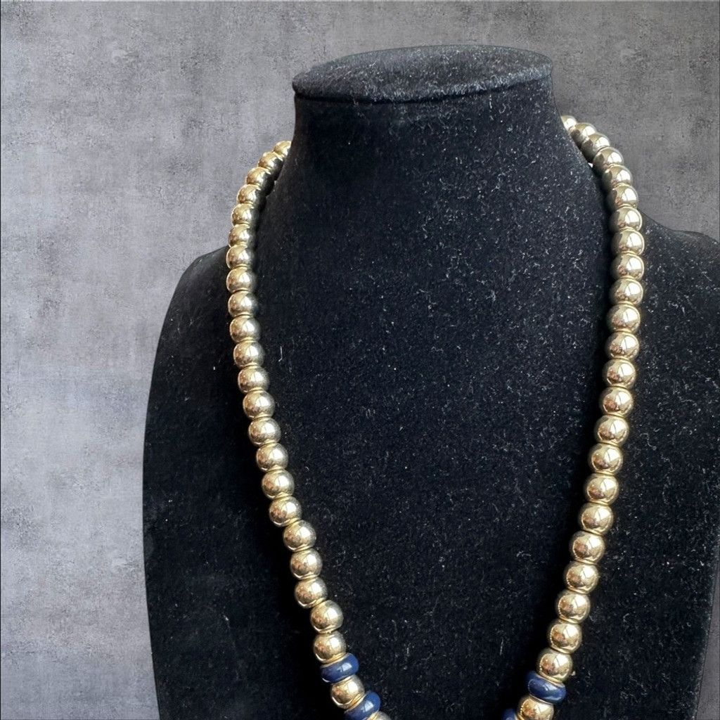 The Unbranded Brand Vintage Gold And Black Bead Necklace 17" Fashion Jewelry Size ONE SIZE - 2 Thumbnail