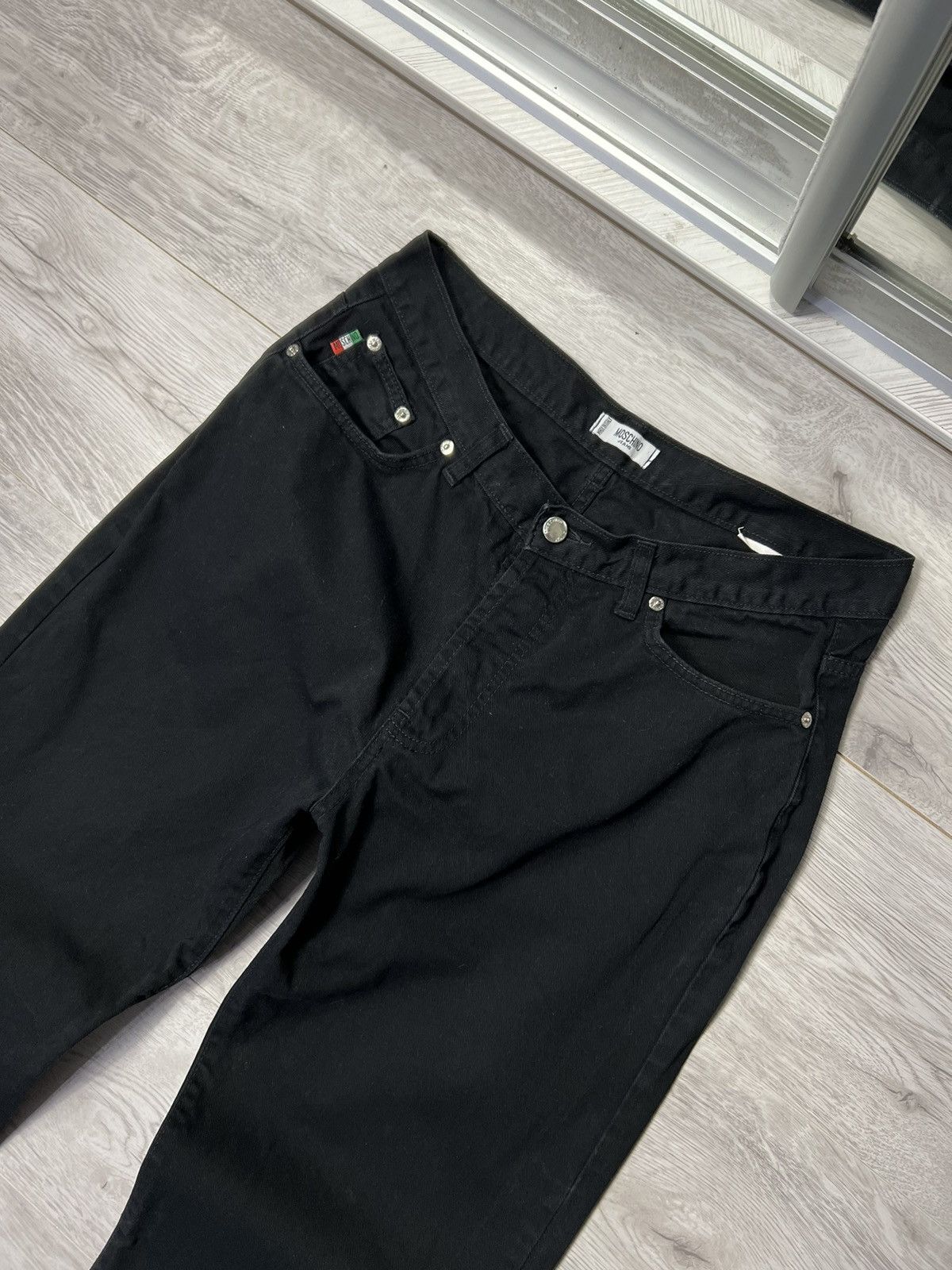 Moschino × Vintage Vintage Moschino Jeans Black Denim Pants Size US 31 - 5 Thumbnail