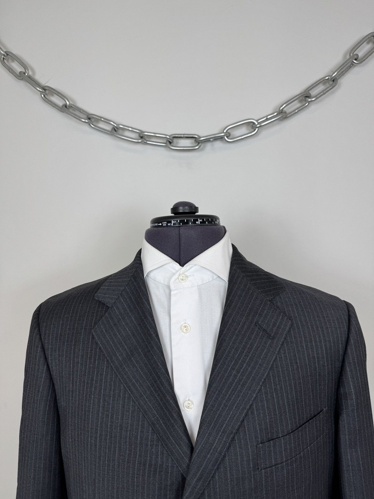 Ermenegildo Zegna Ermenegildo Zegna Su Misura Men’s Gray Striped Wool Blazer Size 38R - 3 Thumbnail