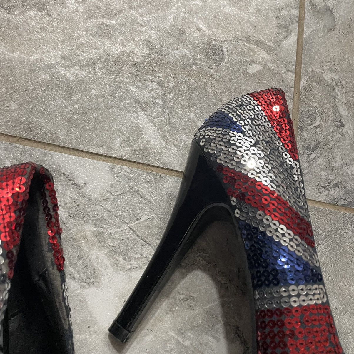Vintage UK 🇬🇧 UNITED KINGDOM GREAT BRITAIN HEELS PLATFORM SHOES ENG Size US 9 / IT 39 - 4 Thumbnail