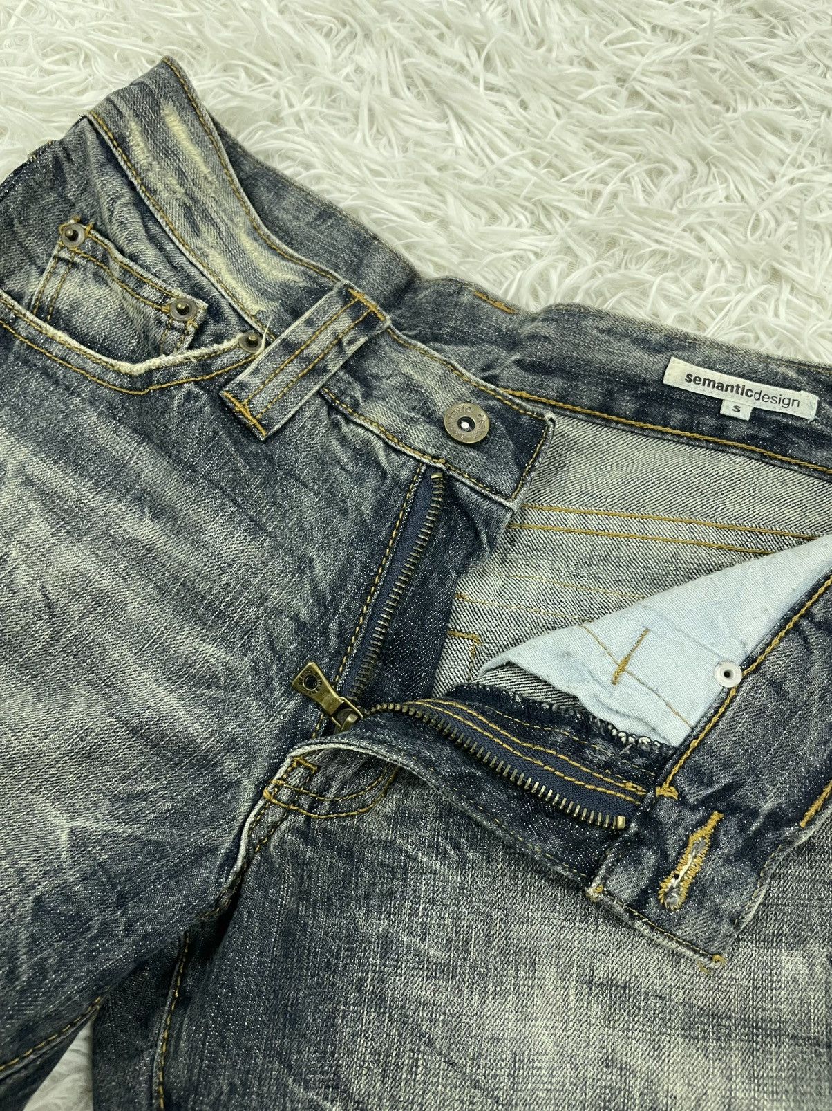 semanticdesign Distress Design Wreck Line Semanticdesign Flair Jeans Pant Size 29" - 9 Thumbnail