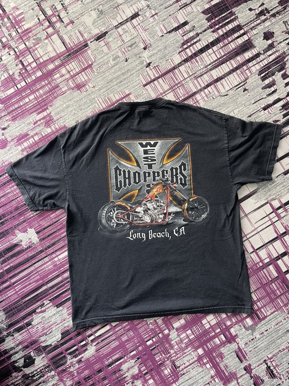 West Coast Choppers VINTAGE WEST COAST CHOPPERS LONG BEACH CA TEE VERY RARE Size US XL / EU 56 / 4 - 1 Thumbnail