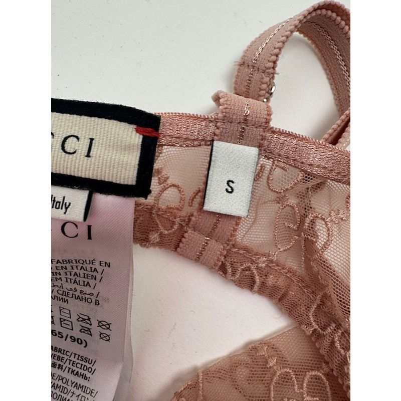 Gucci Gucci Blush Pink GG Logo Lace Lingerie Set Size S Size ONE SIZE - 8 Thumbnail