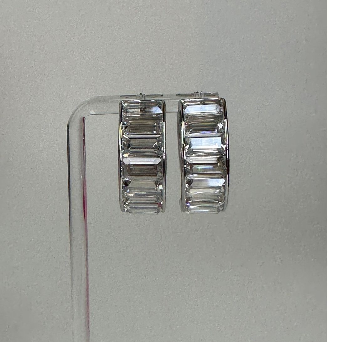 Swarovski Swarovski Matrix Hoop Earrings Baguette Cut Size ONE SIZE - 8 Thumbnail