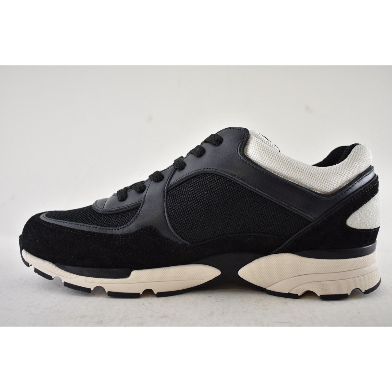 Chanel Mens Navy Blue Black White CC Logo Low Top Trainer Sneakers Size US 11 / EU 44 - 10 Thumbnail