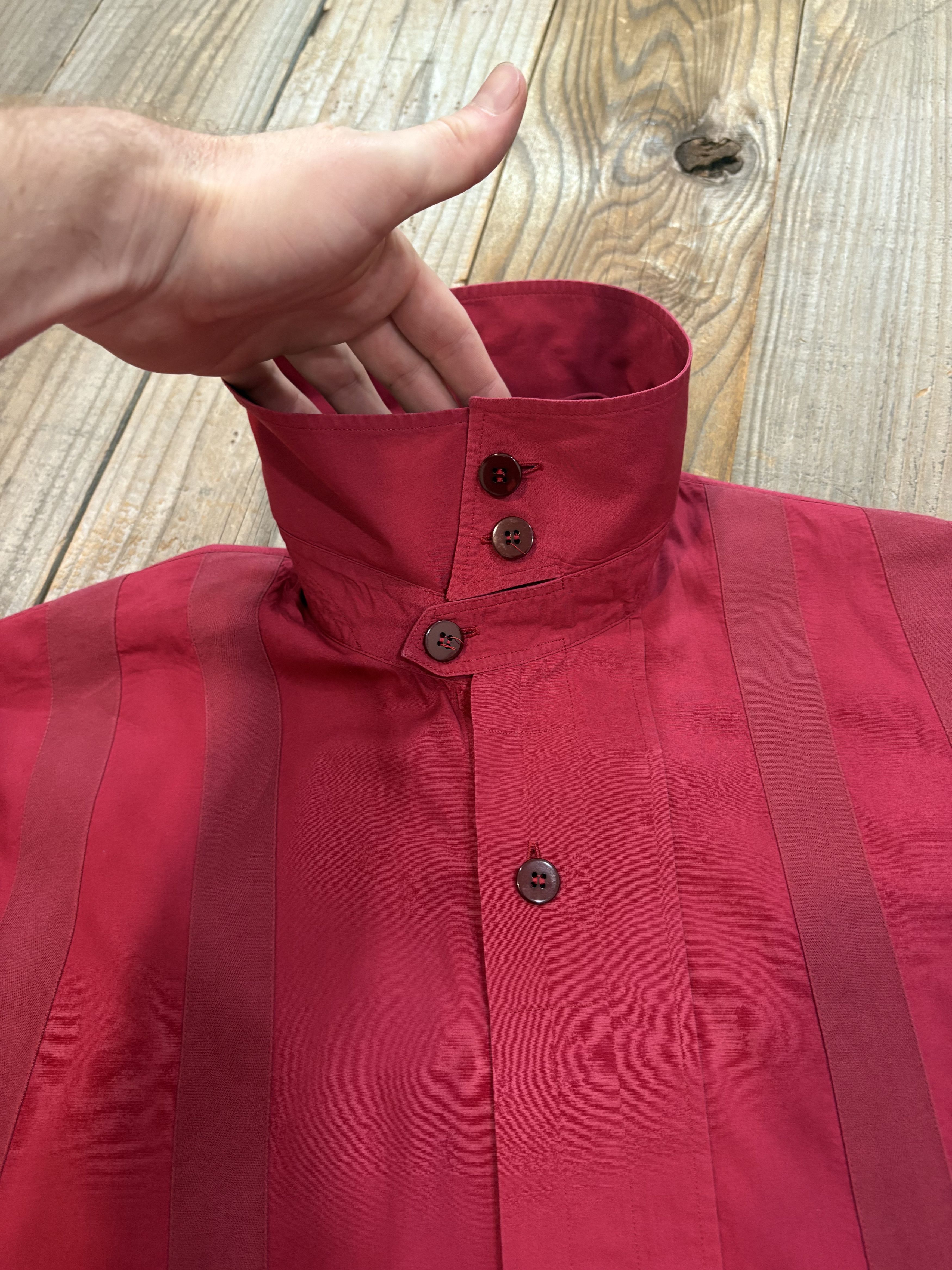 Alexander McQueen Maroon Red Bondage Ribbon Shirt Size US L / EU 52-54 / 3 - 4 Thumbnail