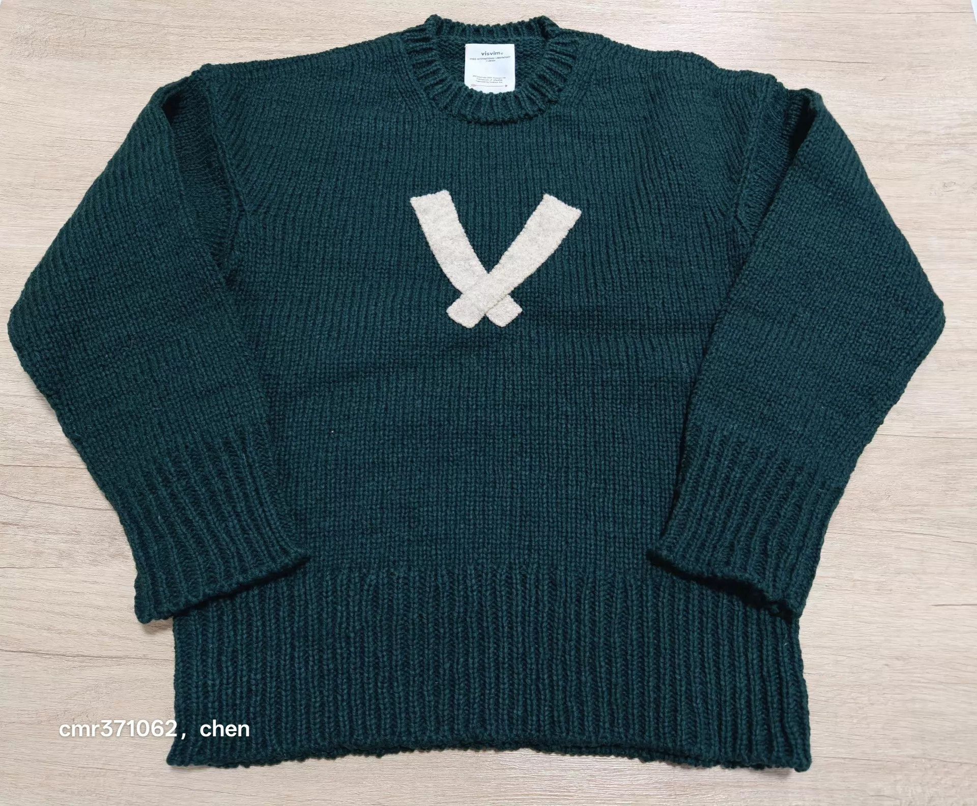 Visvim VISVIM 22AW LETTERMAN CREW KNIT green2 2 95new Size US M / EU 48-50 / 2 - 1 Thumbnail