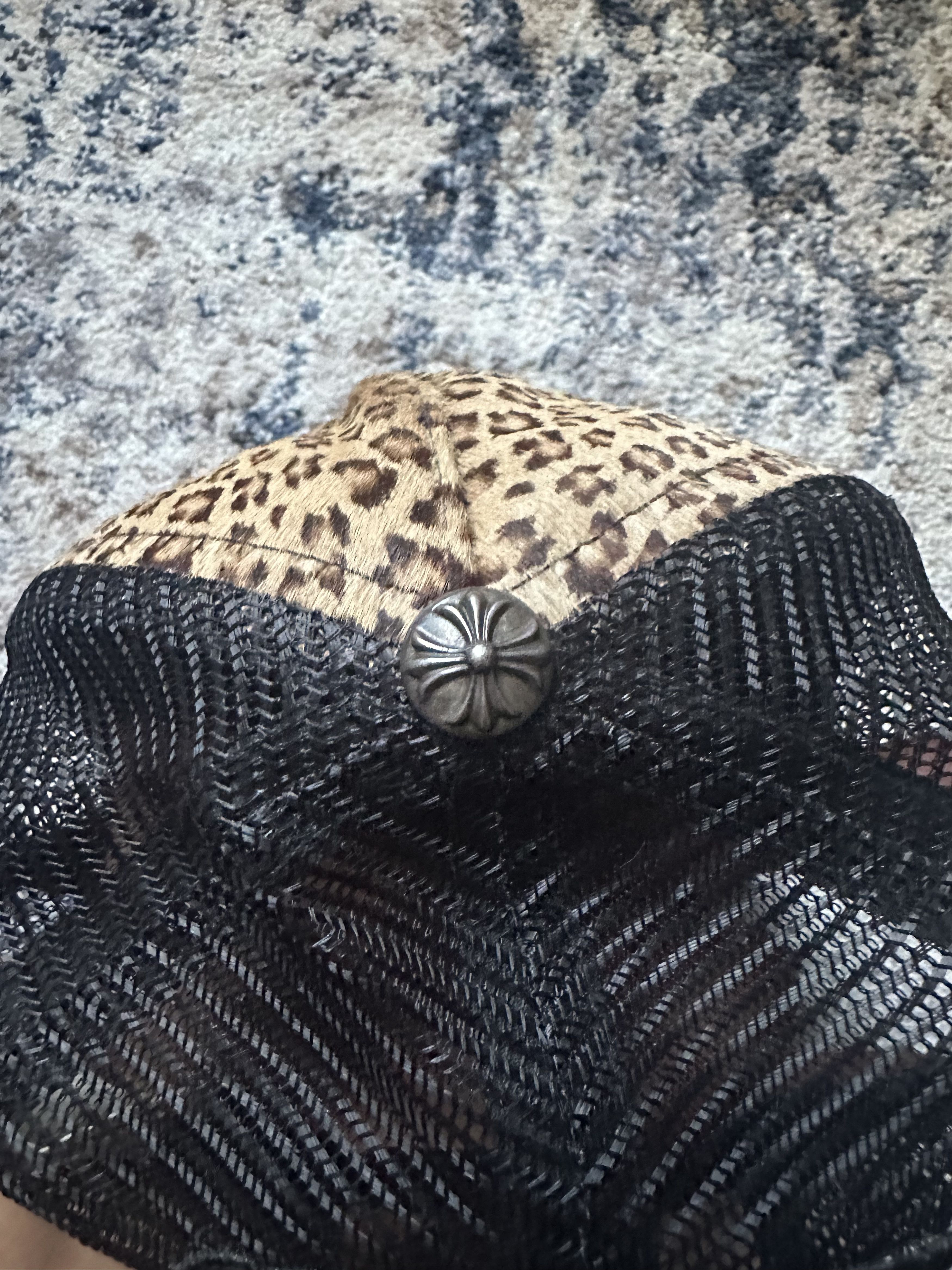 Chrome Hearts Chrome Hearts Cemetery Cross Leopard/Cheetah Trucker Hat Size ONE SIZE - 4 Thumbnail