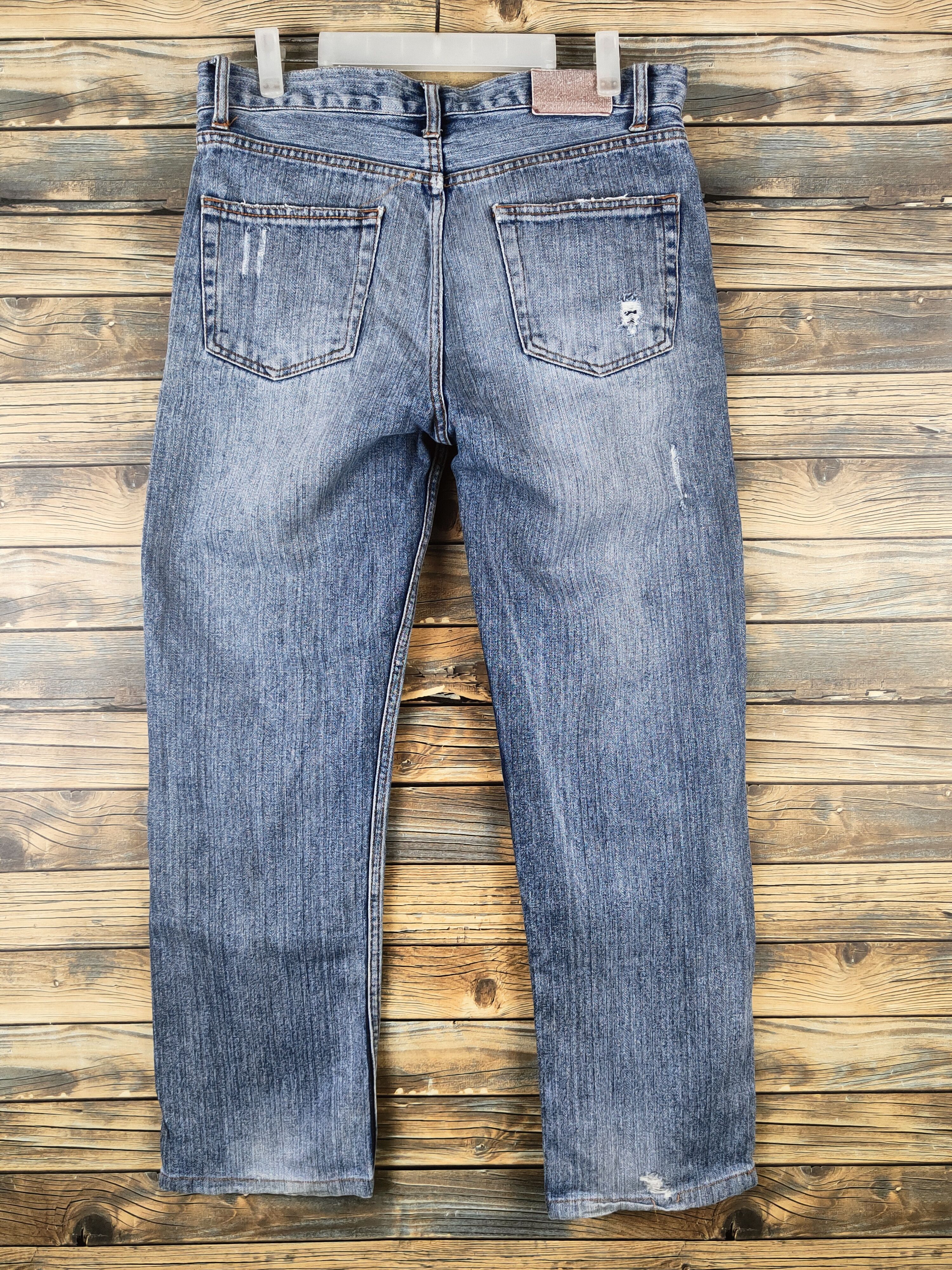 Japanese Brand DL Nylaus Blue Distressed Ripped Jeans #46-104 Size US 32 / EU 48 - 8 Thumbnail