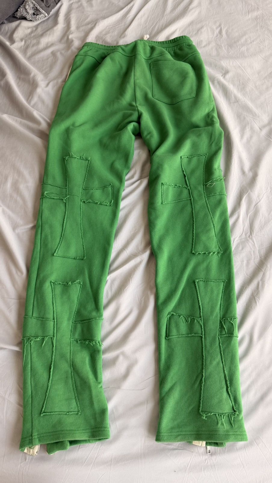 Other Green Cross Patch Zip Track Pants Size US 32 / EU 48 - 2 Thumbnail