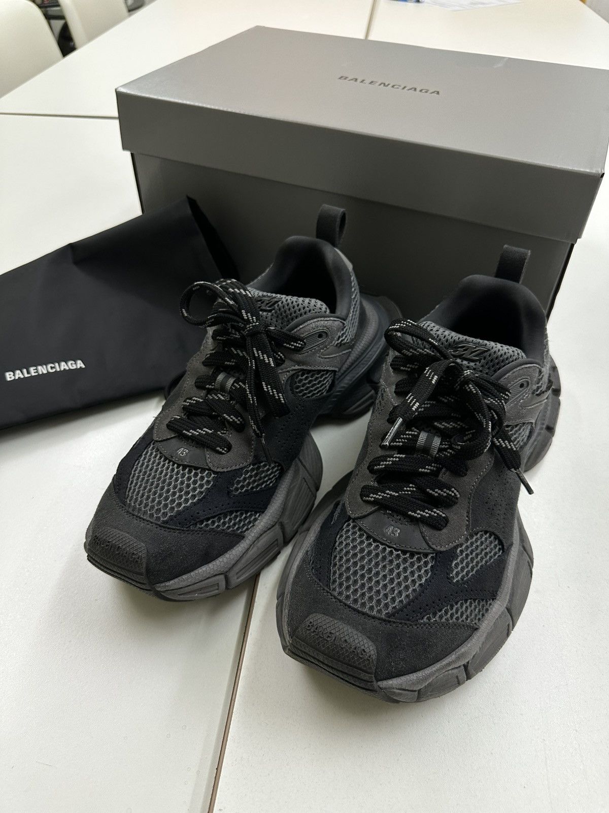Balenciaga 3XL Sneakers black grey suede blended