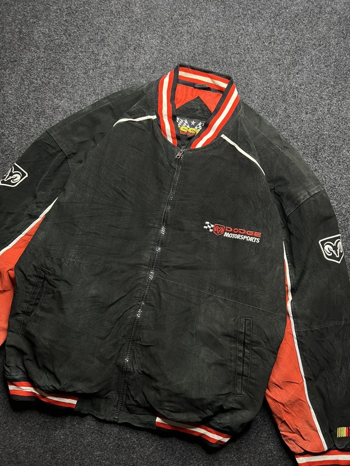 Other VTG NASCAR Essex Dodge Motorsports Real Suede Leather Jacket Size US XL / EU 56 / 4 - 2 Thumbnail