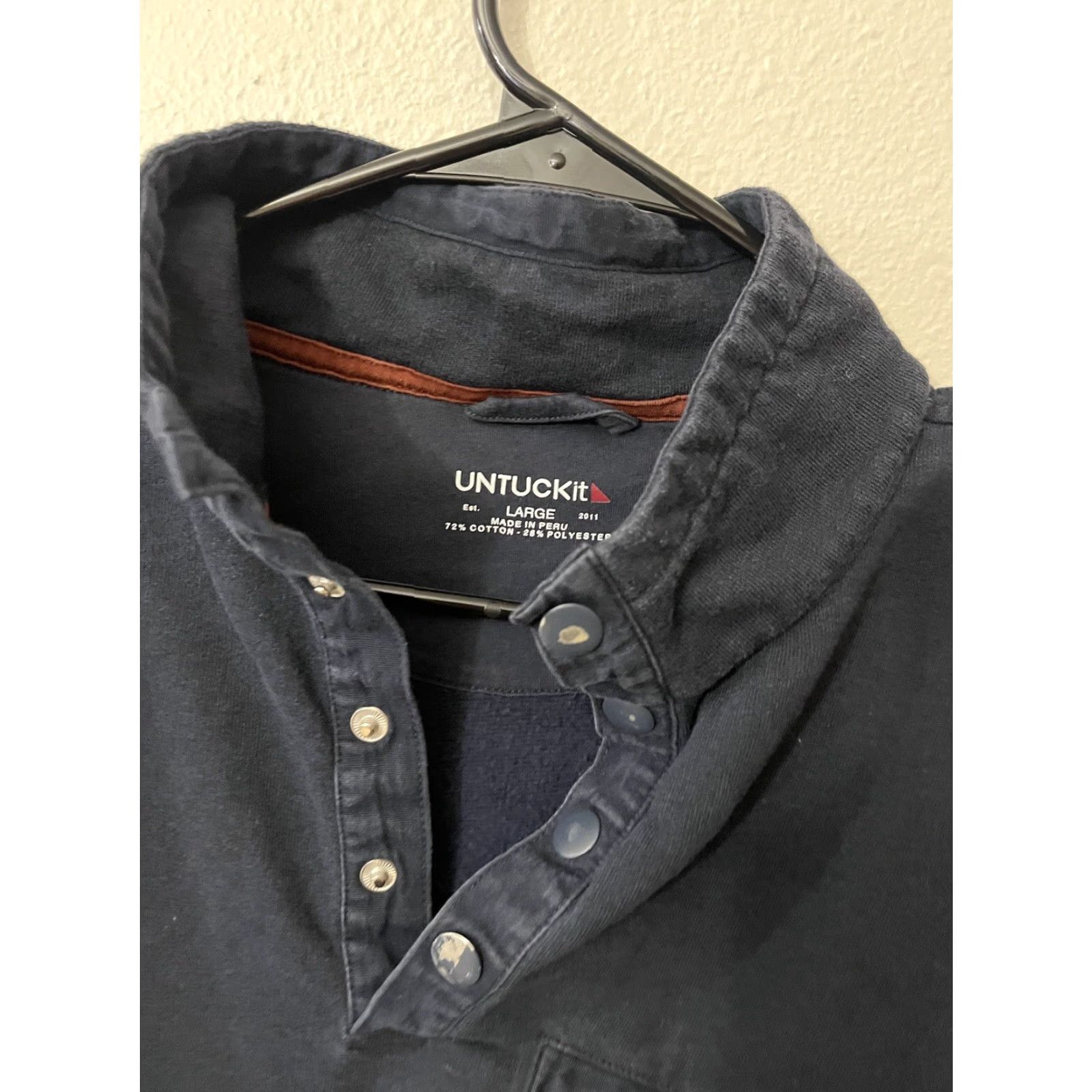 UNTUCKit UNTUCKit Mens Parkson Snap Fleece Pullover L Navy Blue EUC 41232 Size US L / EU 52-54 / 3 - 3 Thumbnail
