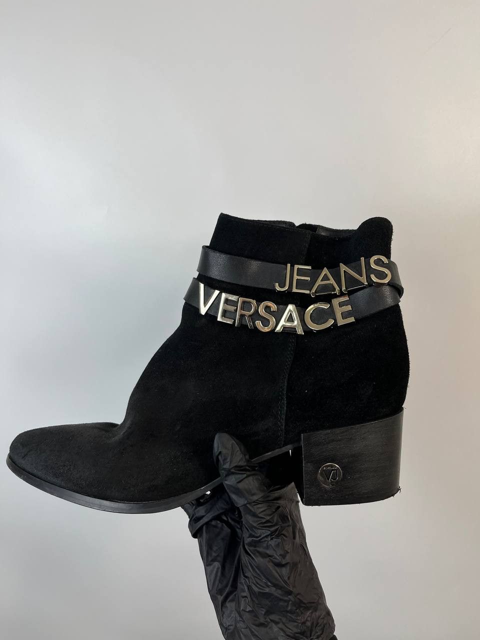 Versace VERSACE JEANS Black Boots Logo Strap Women's Size 37 Size US 7 / IT 37 - 3 Thumbnail