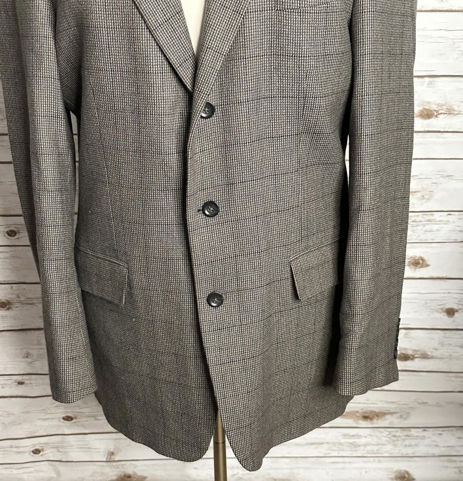 Oscar De La Renta Oscar de la Renta wool plaid single-breasted sportscoat Size 44L - 4 Thumbnail