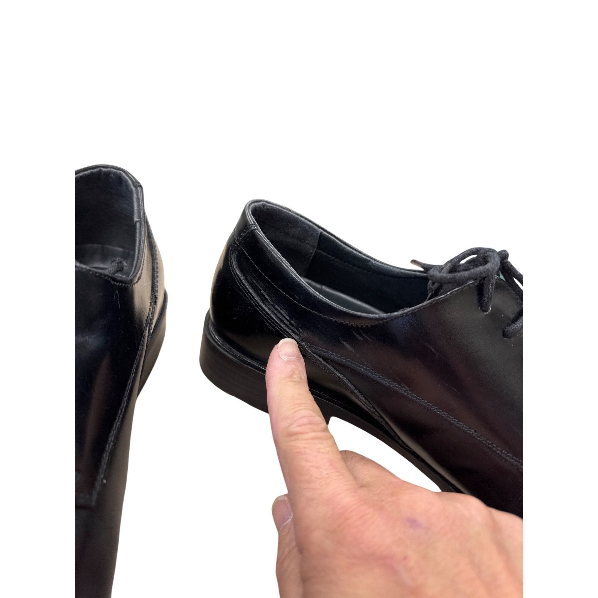 Stacy Adams Stacy Adams Mens Black Leather Oxfords Dress Shoes 10.5M SKU Size US 10.5 / EU 43-44 - 3 Thumbnail