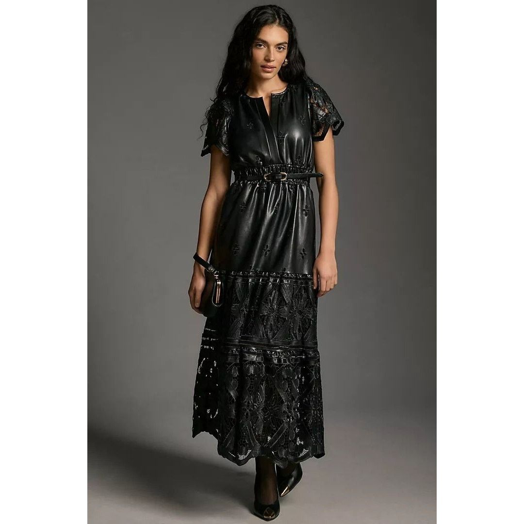 Anthropologie NWT Anthropologie The Somerset Maxi Dress Faux Leather XXS Size XXS / US 00 / IT 34 - 1 Thumbnail