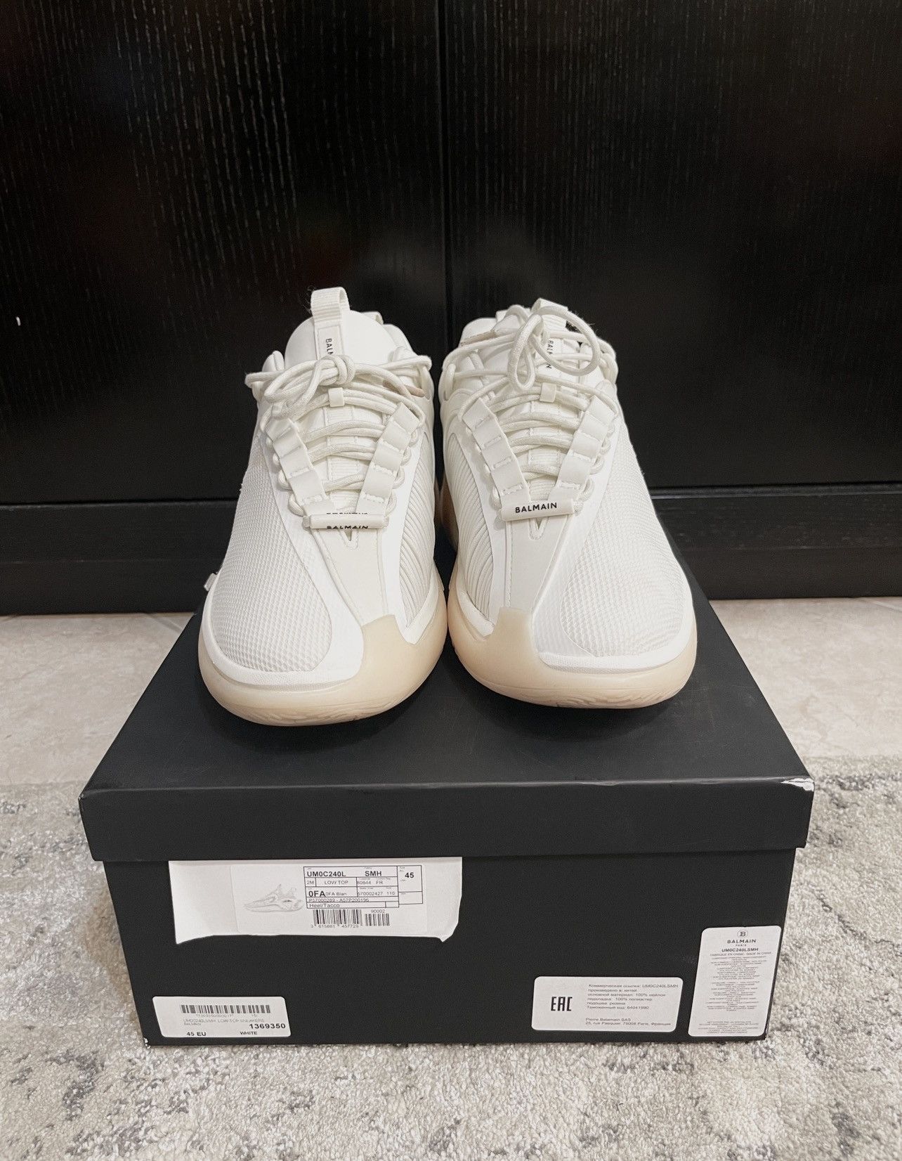 Balmain BALMAIN B RUNNER LOW. SIZE 45 / 12 US. WHITE BEIGE ROSE GOLD Size US 12 / EU 45 - 3 Thumbnail