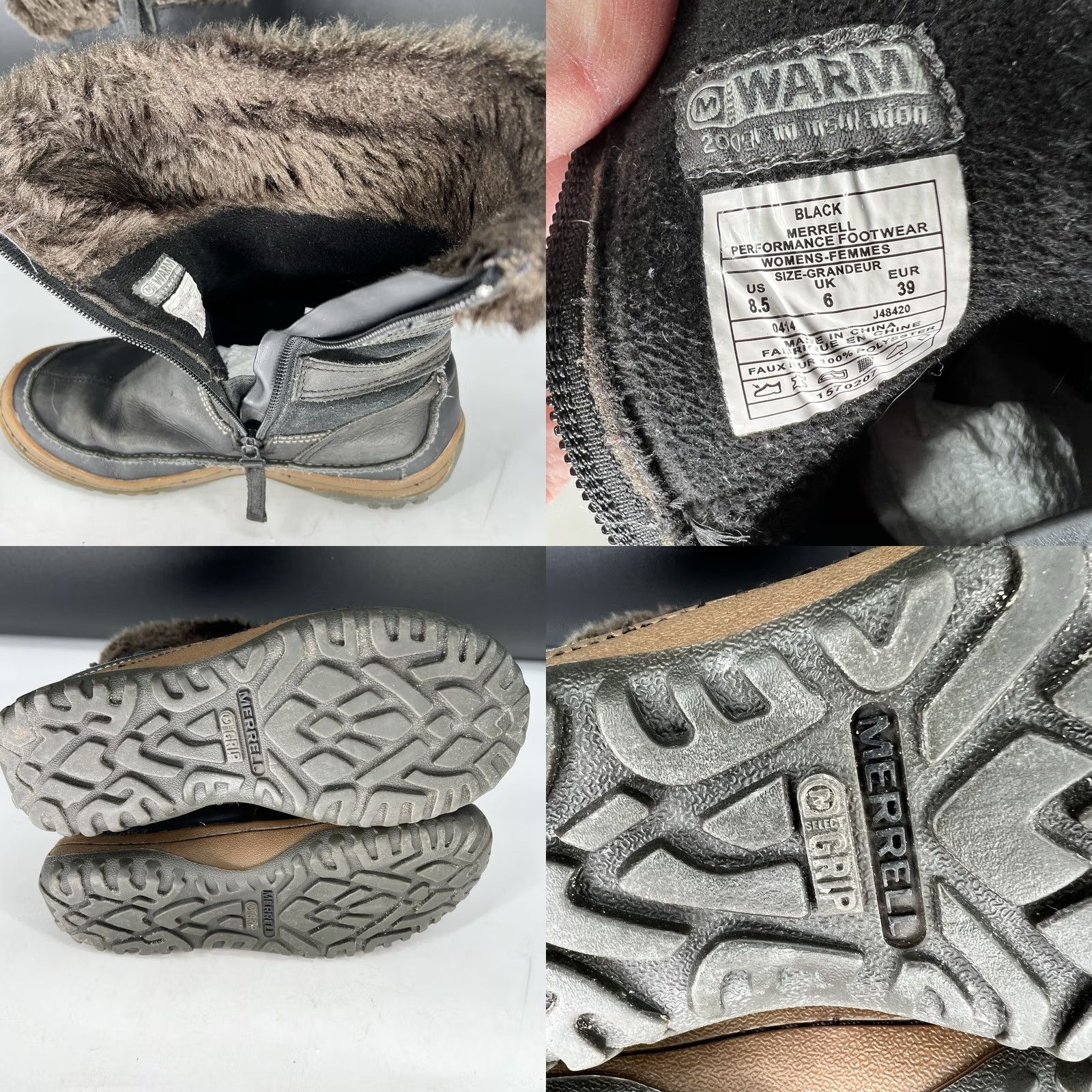 Merrell Merrell Decora Chant J48420 Womens Snow Boot Black Waterproof Shoe Size US 9 / IT 39 - 8 Thumbnail