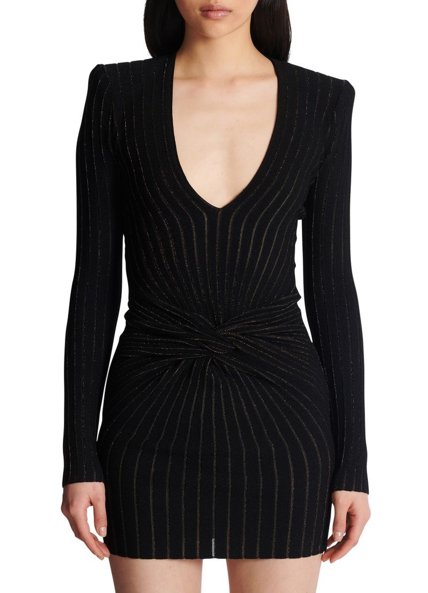 Balmain o1y0525 Mini Dress in Black Size M / US 6-8 / IT 42-44 - 2 Thumbnail
