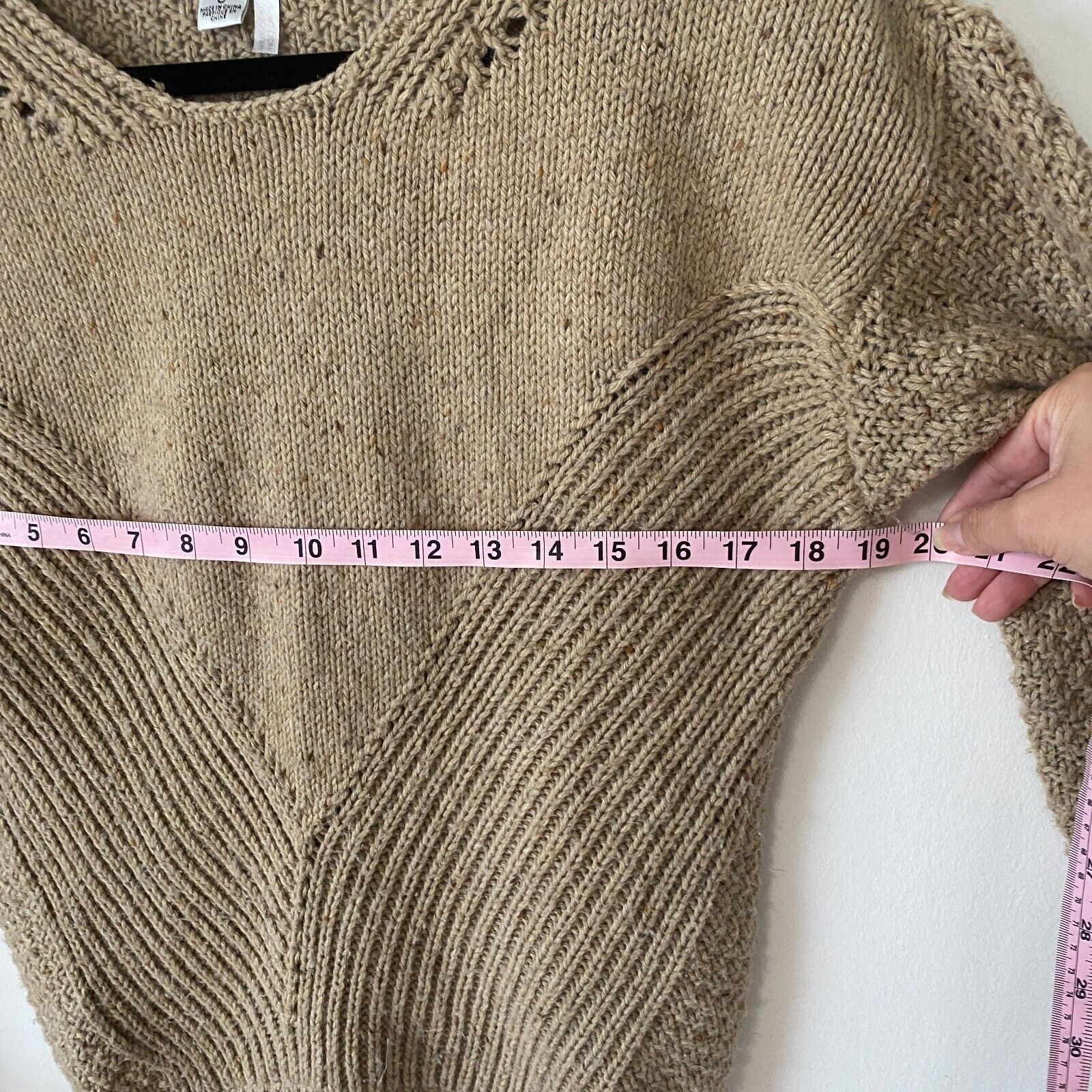 Wildfox Wildfox Weekday Chunky Knit Oatmeal Tan Boxy Sweater Jumper Size S / US 4 / IT 40 - 7 Thumbnail