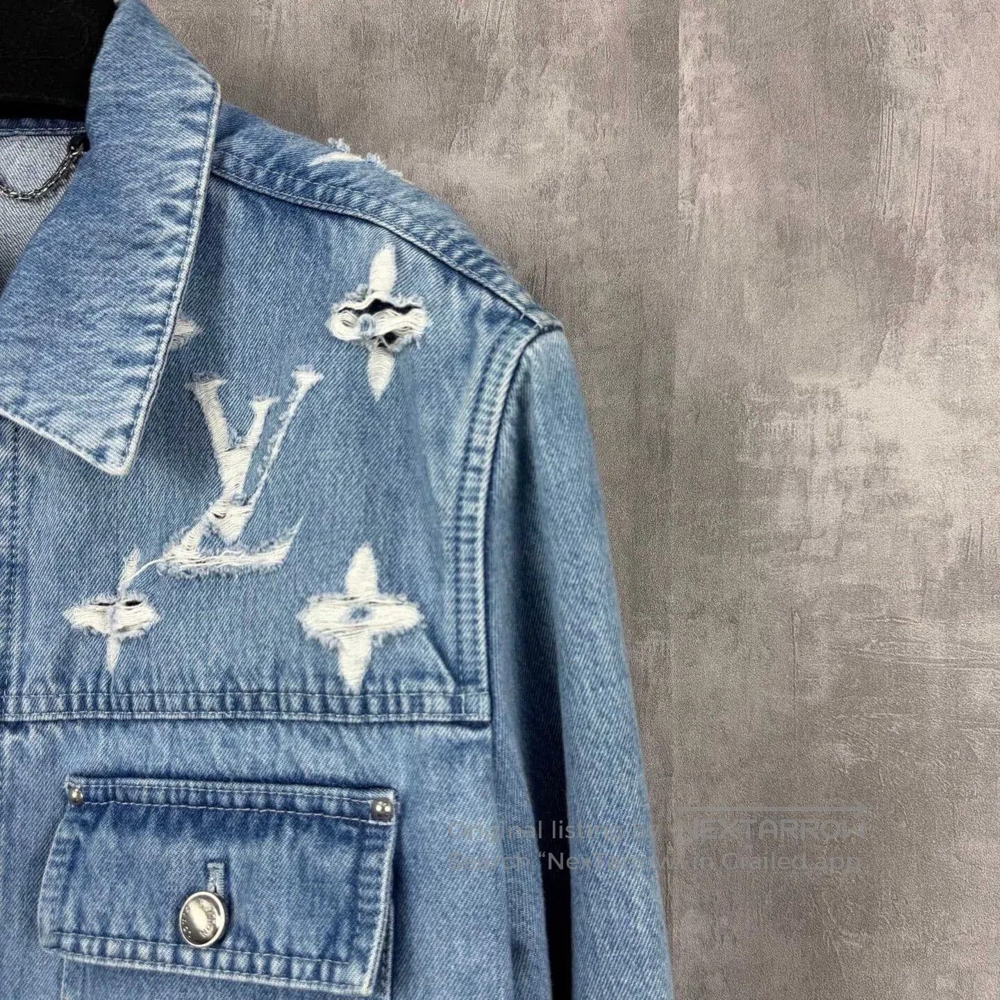 Louis Vuitton louis vuitton distressed logo denim jacket. Size US L / EU 52-54 / 3 - 2 Thumbnail
