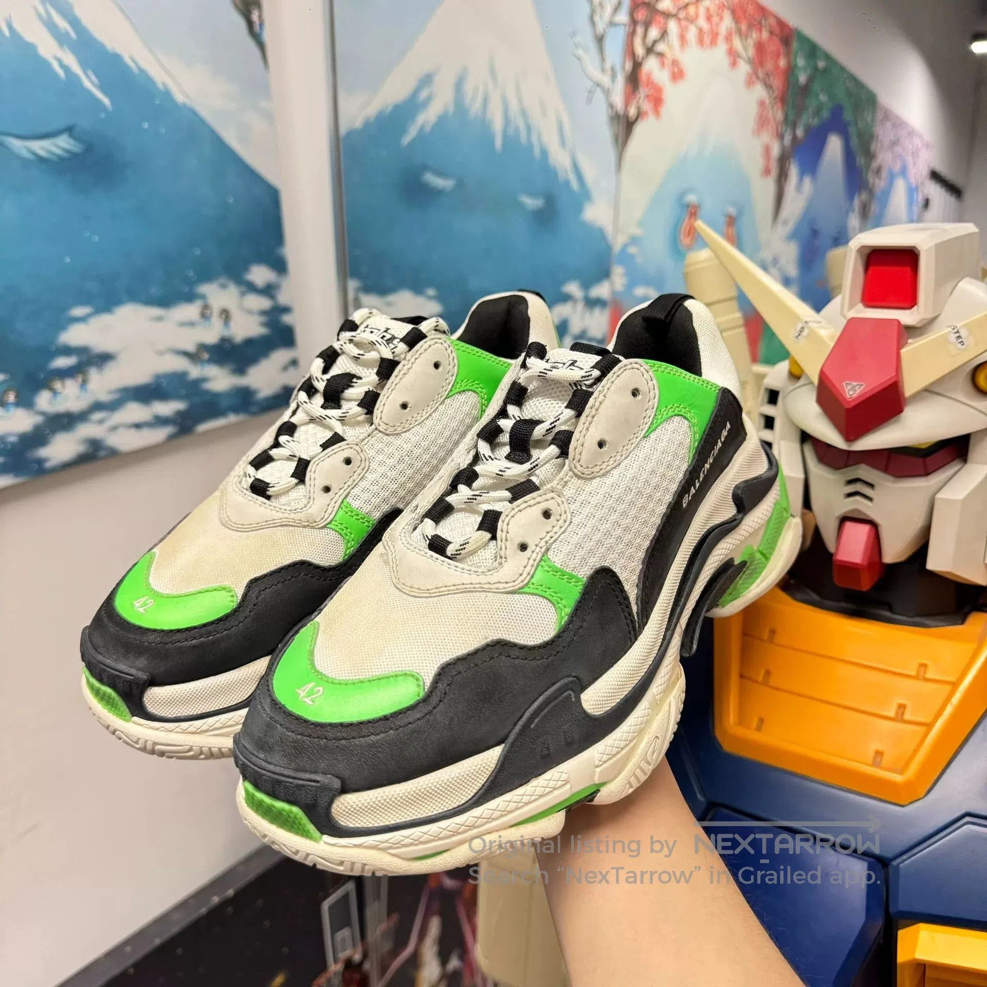 Balenciaga Balenciaga Triple S Green Distressed Size 42. Size US 9 / EU 42 - 4 Thumbnail