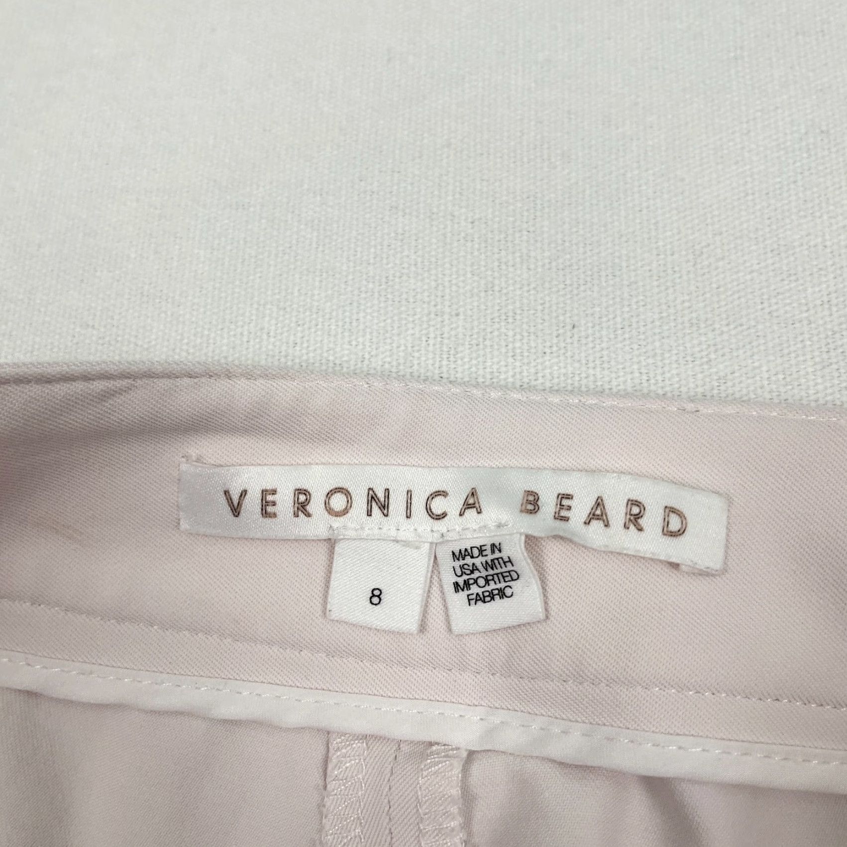 Veronica Beard VERONICA BEARD Pants Women Sz 8 W31 L29 Pink Seamed Front Wide Flare Career Work Size 30" / US 8 / IT 44 - 2 Thumbnail