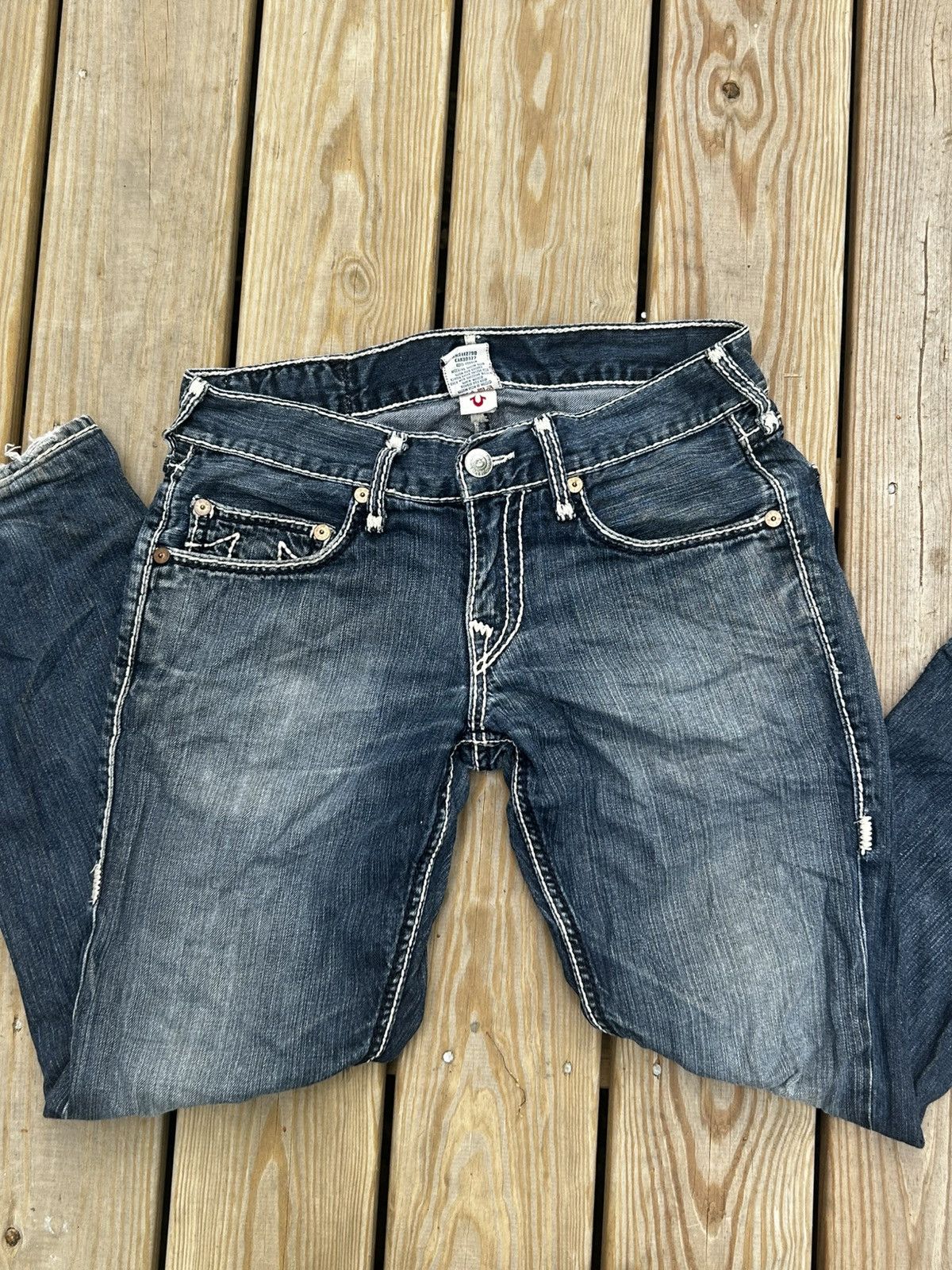 True Religion True Religion navy blue bootcut jeans with white stitching Size US 30 / EU 46 - 1 Thumbnail
