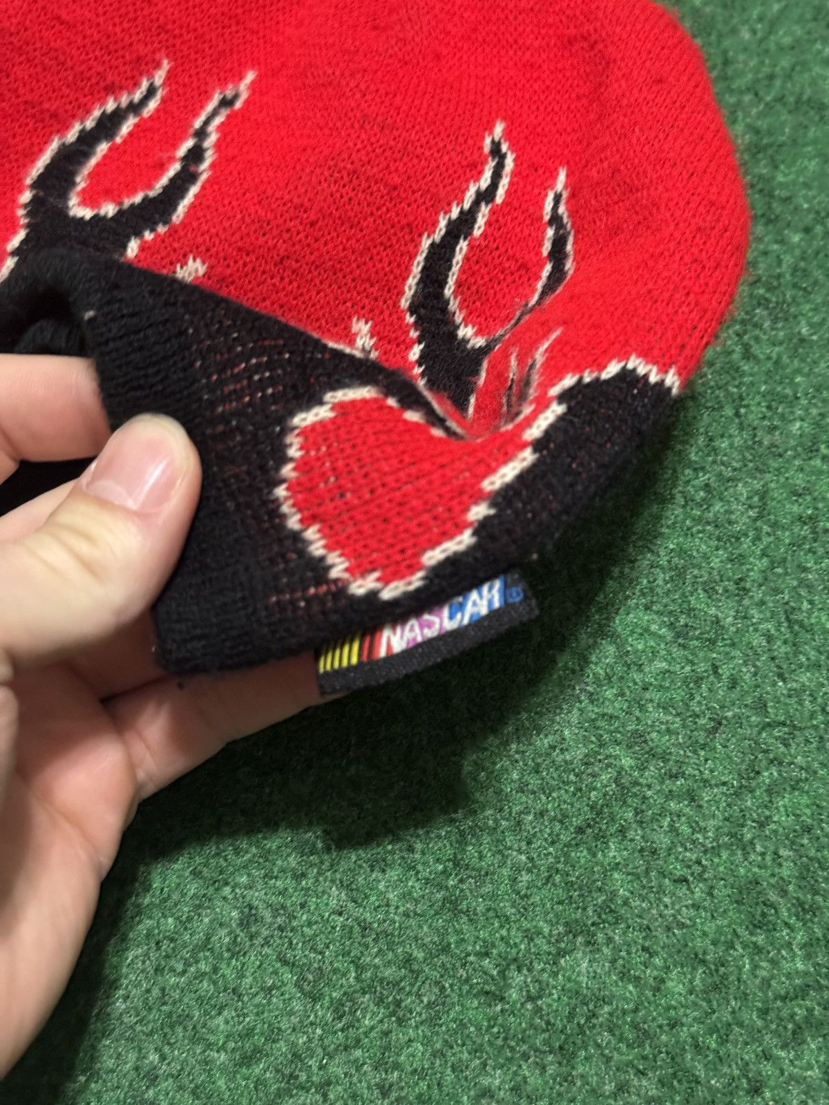 Vintage Vintage Dodge NASCAR 90s Y2K Flames Skull Cap Beanie Size ONE SIZE - 2 Thumbnail
