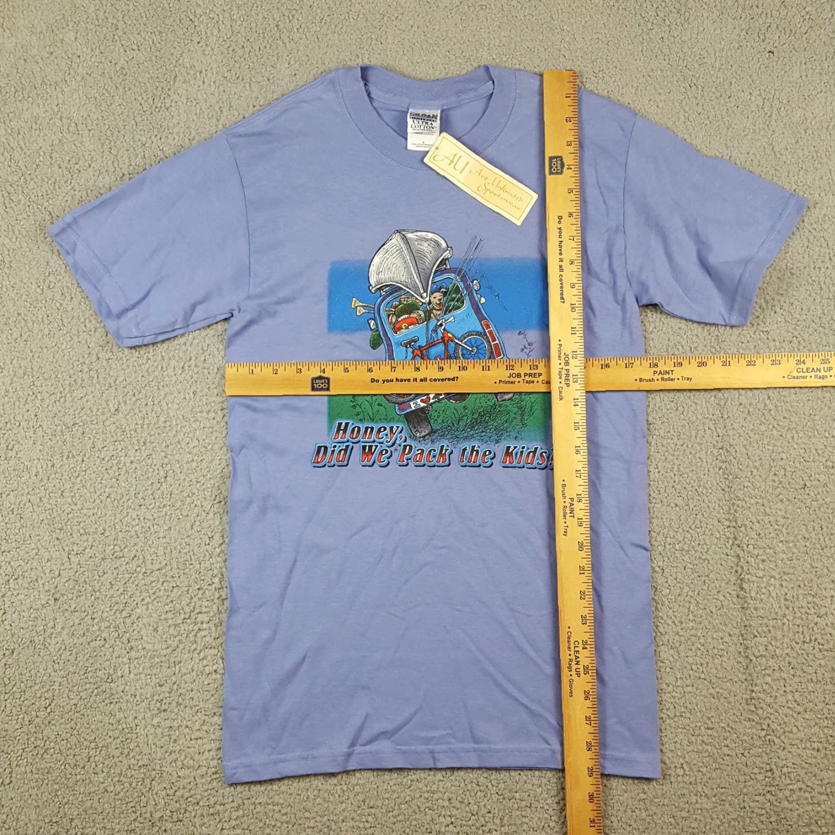 Gildan VINTAGE Gildan Camping Road Trip Funny T-Shirt Women’s Small Purple Retro Y2K Short Sleeve 90s Size S / US 4 / IT 40 - 7 Thumbnail