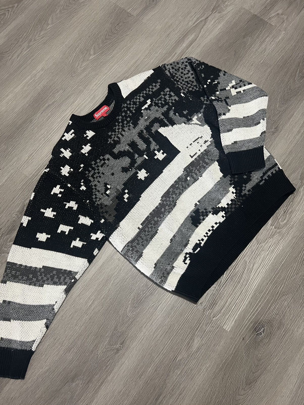 image of Supreme Flag Knit in Black, Men's (Size Medium)