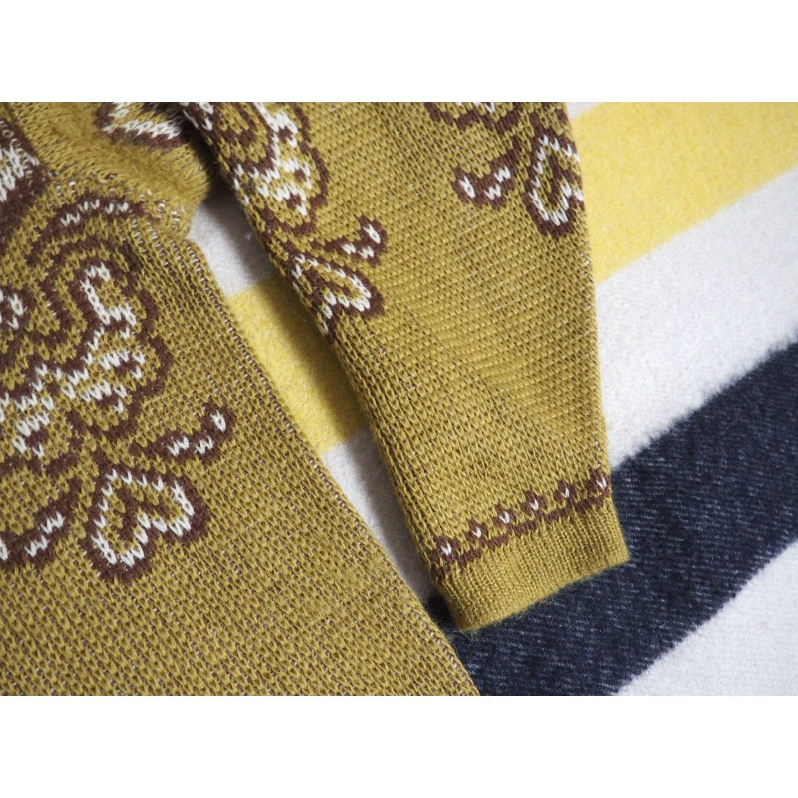 Vintage VTG Nordstrikk Wool Knit Pullover Sweater Womens L Yellow 1970s 80s Boho Nordic Vintage Knitwear Pullover Sweater Womens L Size L / US 10 / IT 46 - 3 Thumbnail