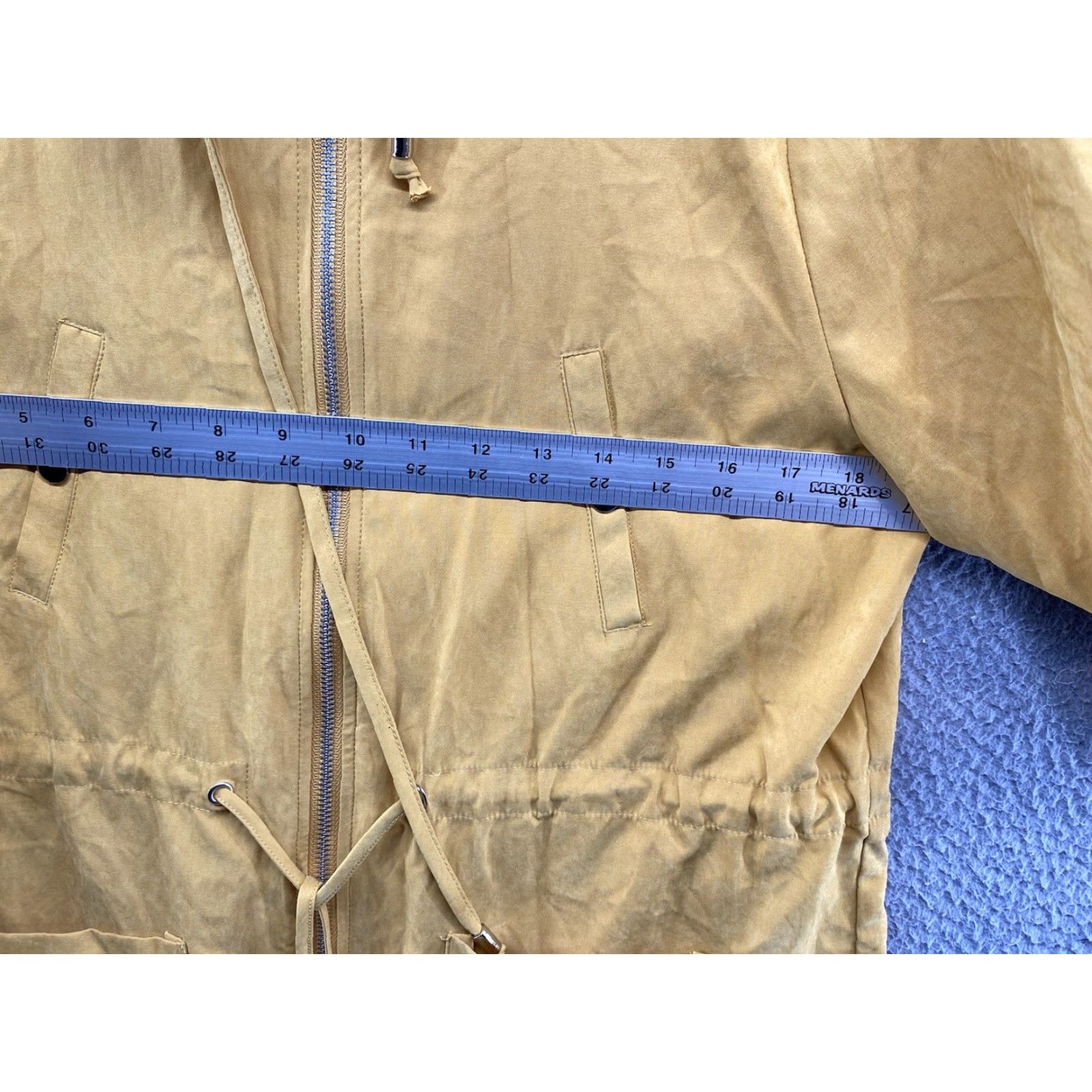 Vintage Before You Women’s Full Zip Jacket Yellow Gold Nylon Blend Hooded M Size Yellow Womens Jacket Size M / US 6-8 / IT 42-44 - 6 Thumbnail