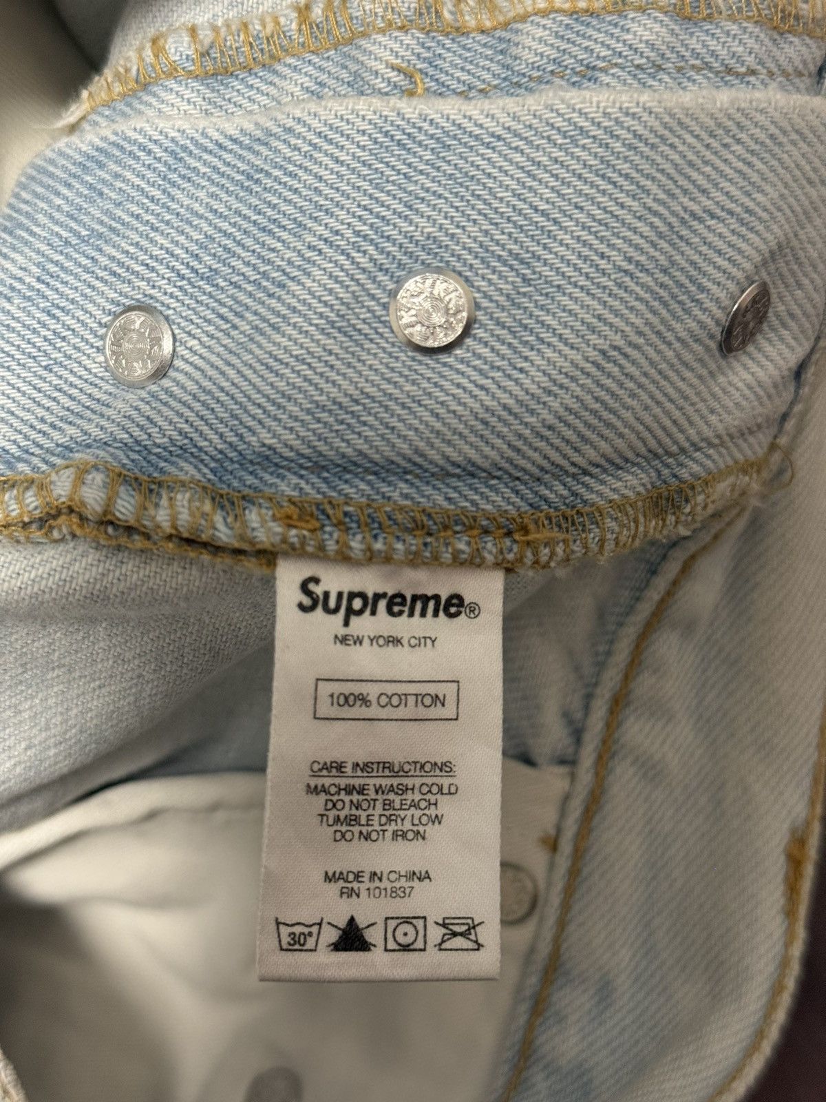 Supreme Supreme Regular Jeans Washed Blue 32 Size US 32 / EU 48 - 10 Thumbnail