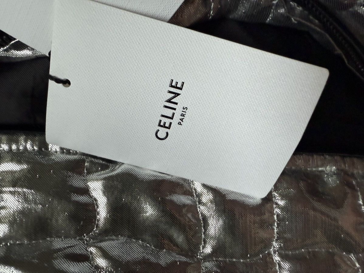 Celine × Hedi Slimane S/S19 Runway Python Skin Trimmed Silver Teddy Bomber Jacket Size US S / EU 44-46 / 1 - 8 Thumbnail