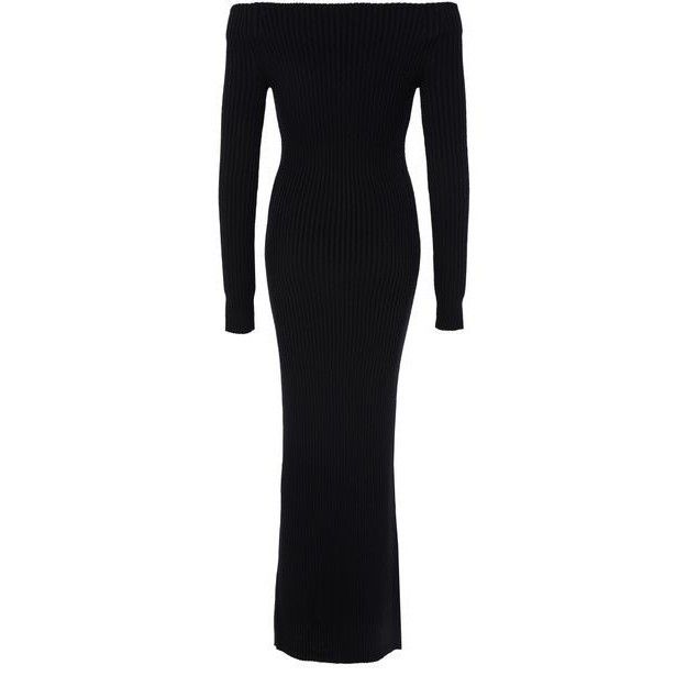 Max Mara MAX MARA Arnes Knit Maxi Black Wool Dress New & Authentic (W Size S / US 4 / IT 40 - 2 Thumbnail