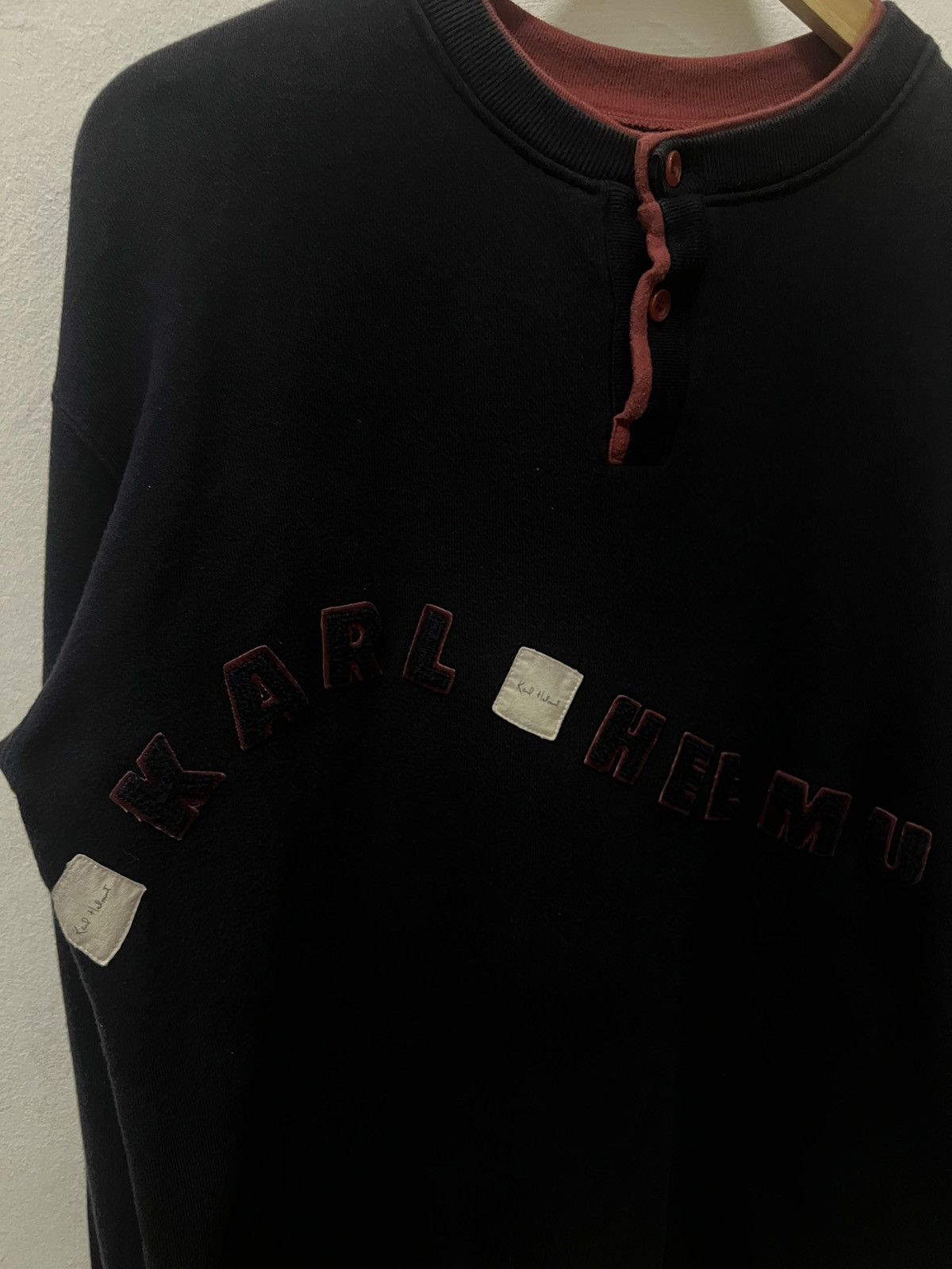 Karl Helmut Vintage 90s Karl Helmut Spellout Henley Size US L / EU 52-54 / 3 - 4 Thumbnail