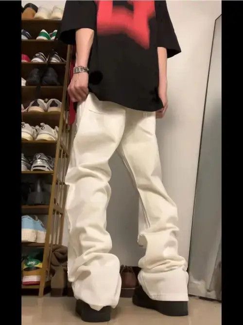 Japanese Brand Street style irregular zipper micro-flared jeans Size US 32 / EU 48 - 3 Thumbnail