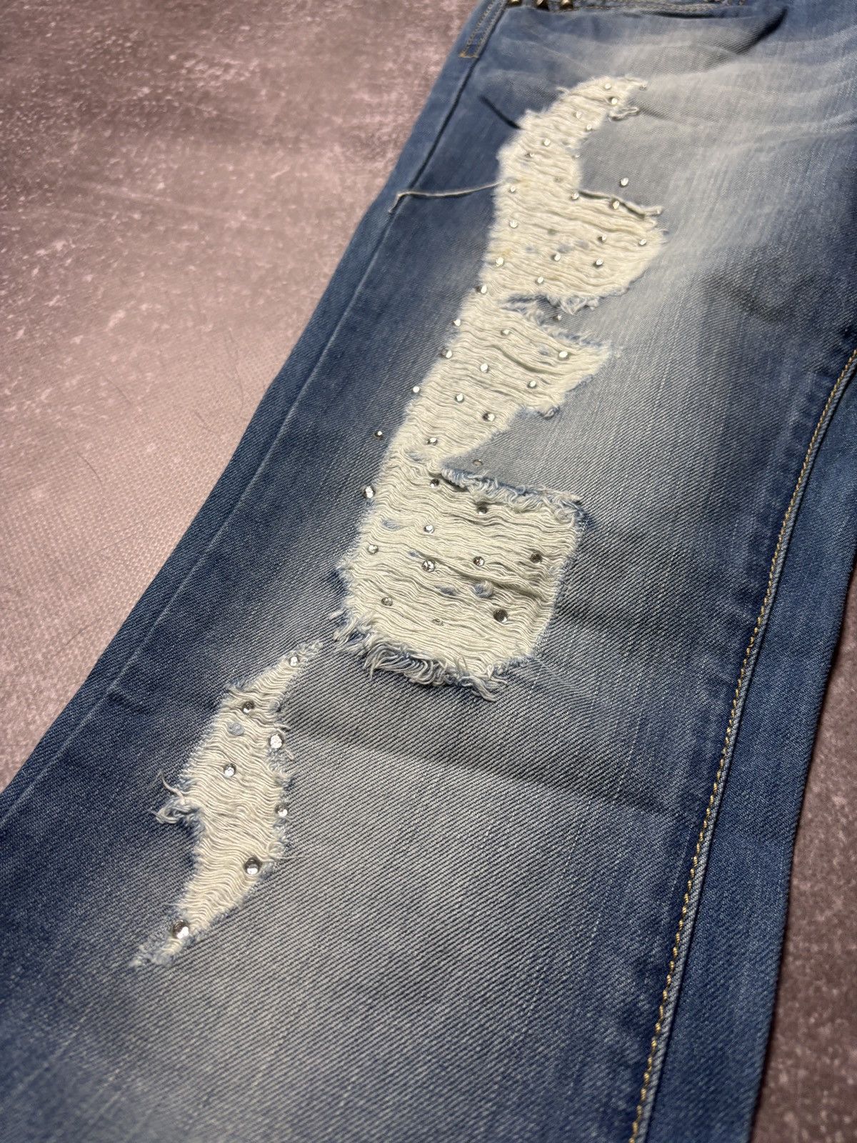 If Six Was Nine CRAZY FLARED VINTAGE FADE JEANS y2k if six was nine style Size US 32 / EU 48 - 4 Thumbnail