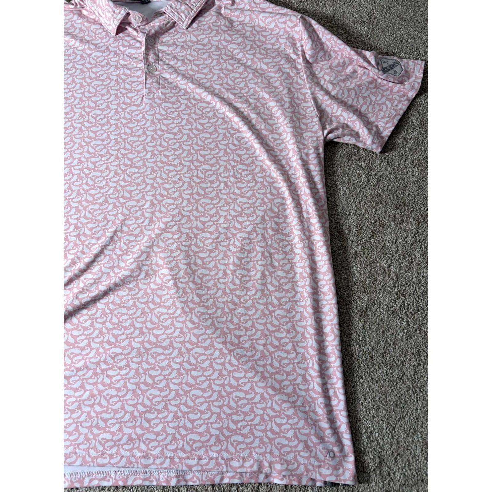 Vintage AndersonOrd Polo Shirt Mens XL Pink Whale Print Nautical Golf Performance Jersey Size US XL / EU 56 / 4 - 3 Thumbnail