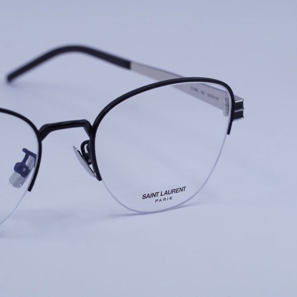 Saint Laurent Paris Saint Laurent SL M64 002 Eyeglasses Black/Silver 52mm Size ONE SIZE - 2 Thumbnail