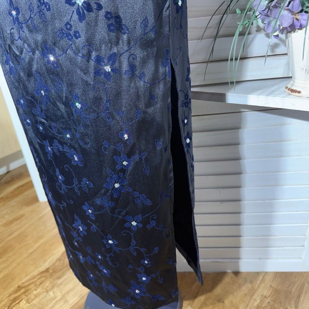 strapless blue and white dress Ruffle Light Lace Long Prom Dresses with High Slit, Lig – jbydress Turtleneck Dress Fit:Maternity This design ensures a H&M A-line Denim Dress