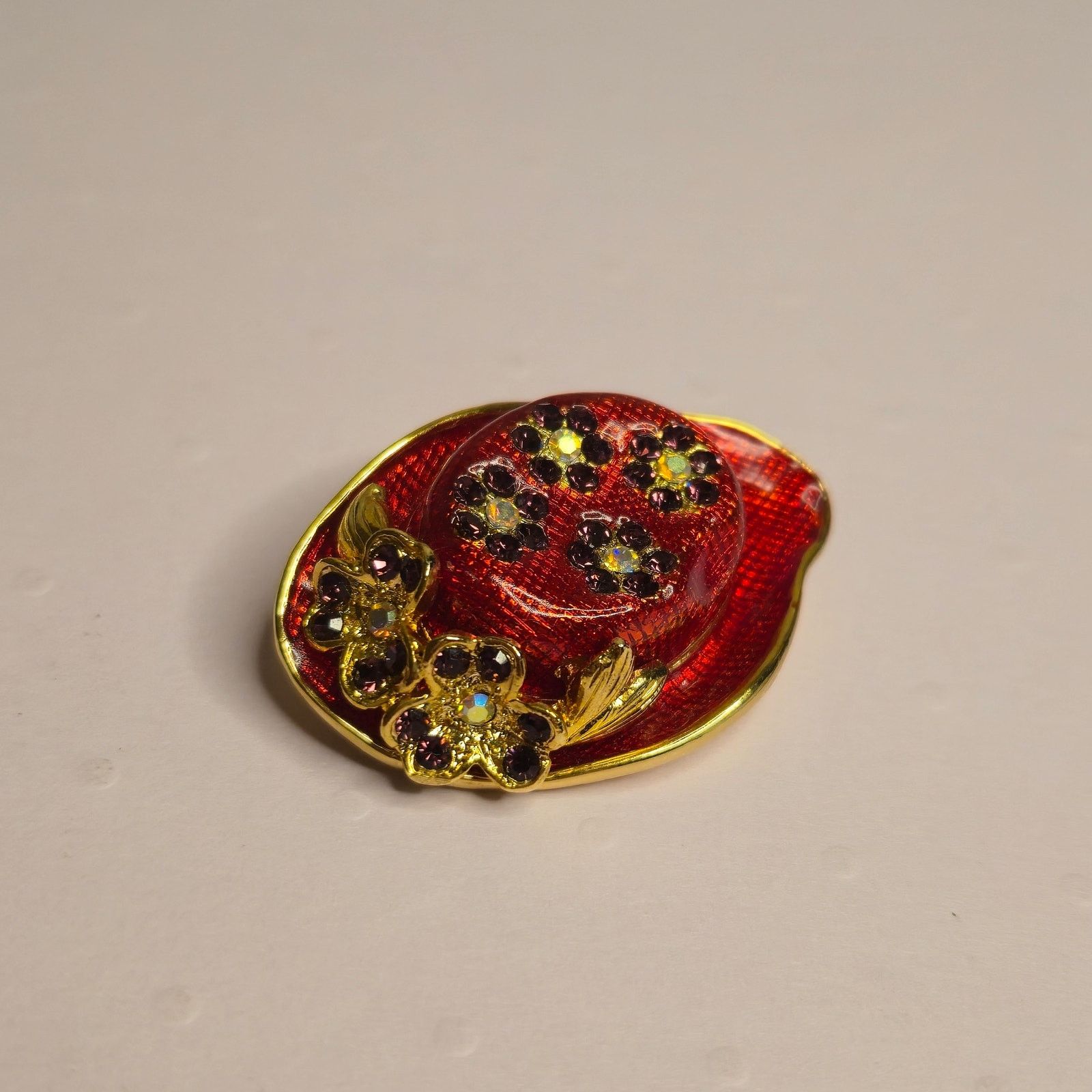 Vintage Vintage Red Hat Society Jewelry Lot - Brooches & Earrings Size ONE SIZE - 3 Thumbnail