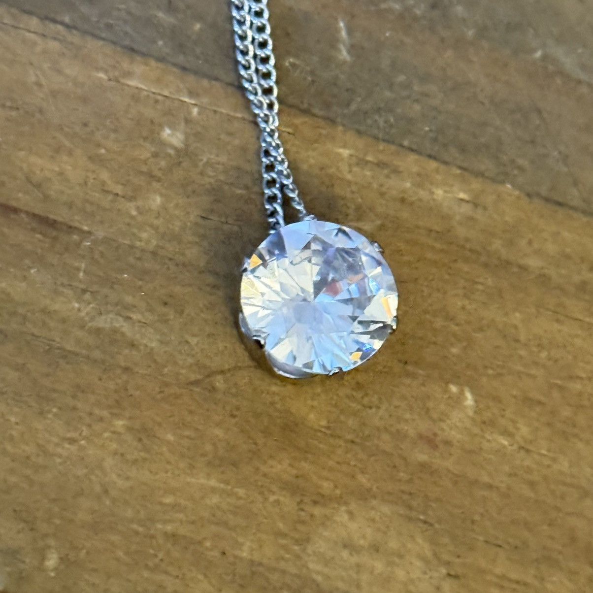 Other Silver tone solitaire rhinestone pendant necklace Size ONE SIZE - 5 Thumbnail