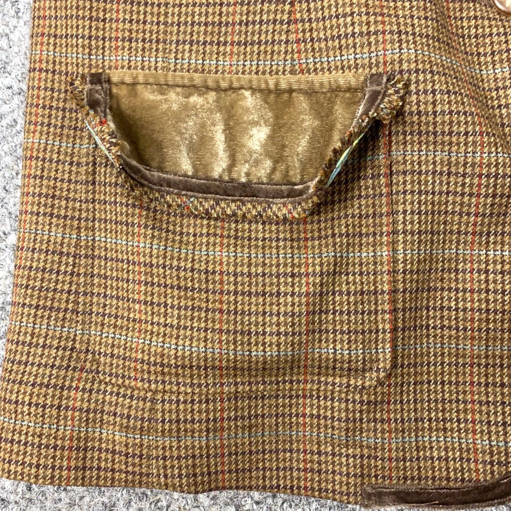 J. Jill J Jill Blazer Womens Size 20 Brown Houndstooth Plaid Wool Blend Stretch Lined Size 3XL / US 20-22 - 7 Thumbnail