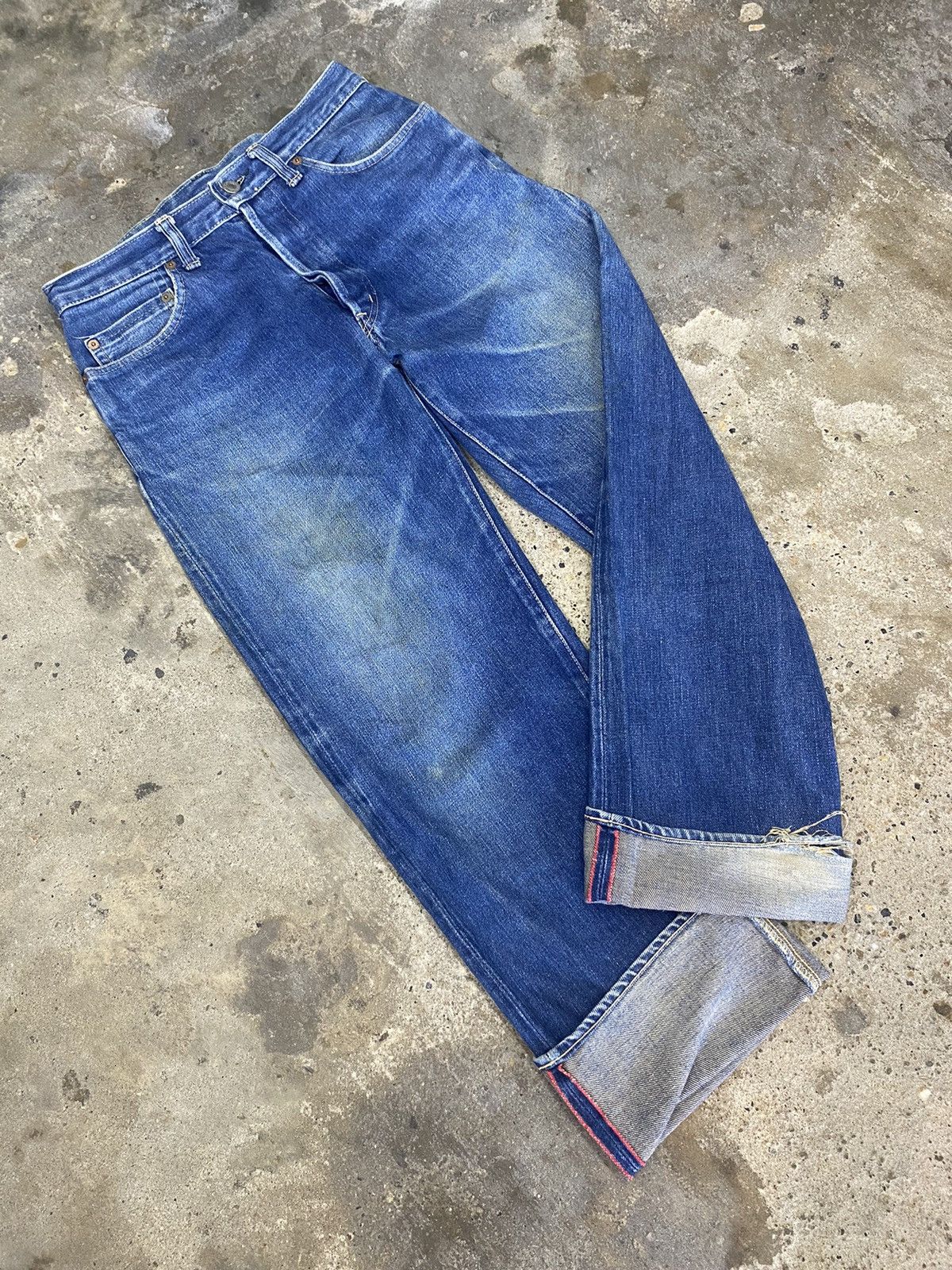 Japanese Brand × Vintage HR iron selvegde blue jeans wash japanese brand Size US 29 - 7 Thumbnail