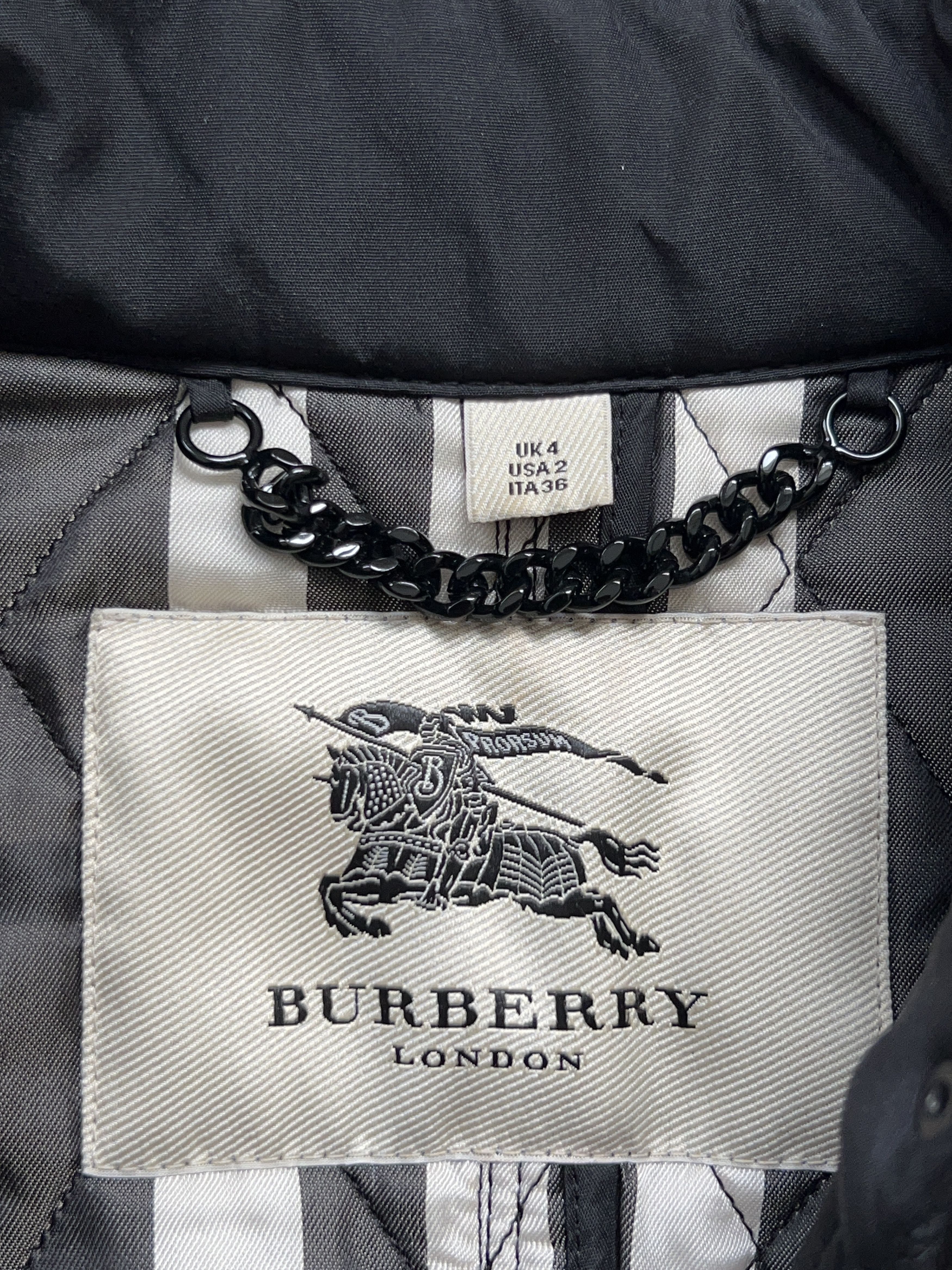 Burberry Womens Burberry Long Jacket Coat Quilted Black Size US 2 Size XS / US 0-2 / IT 36-38 - 2 Thumbnail