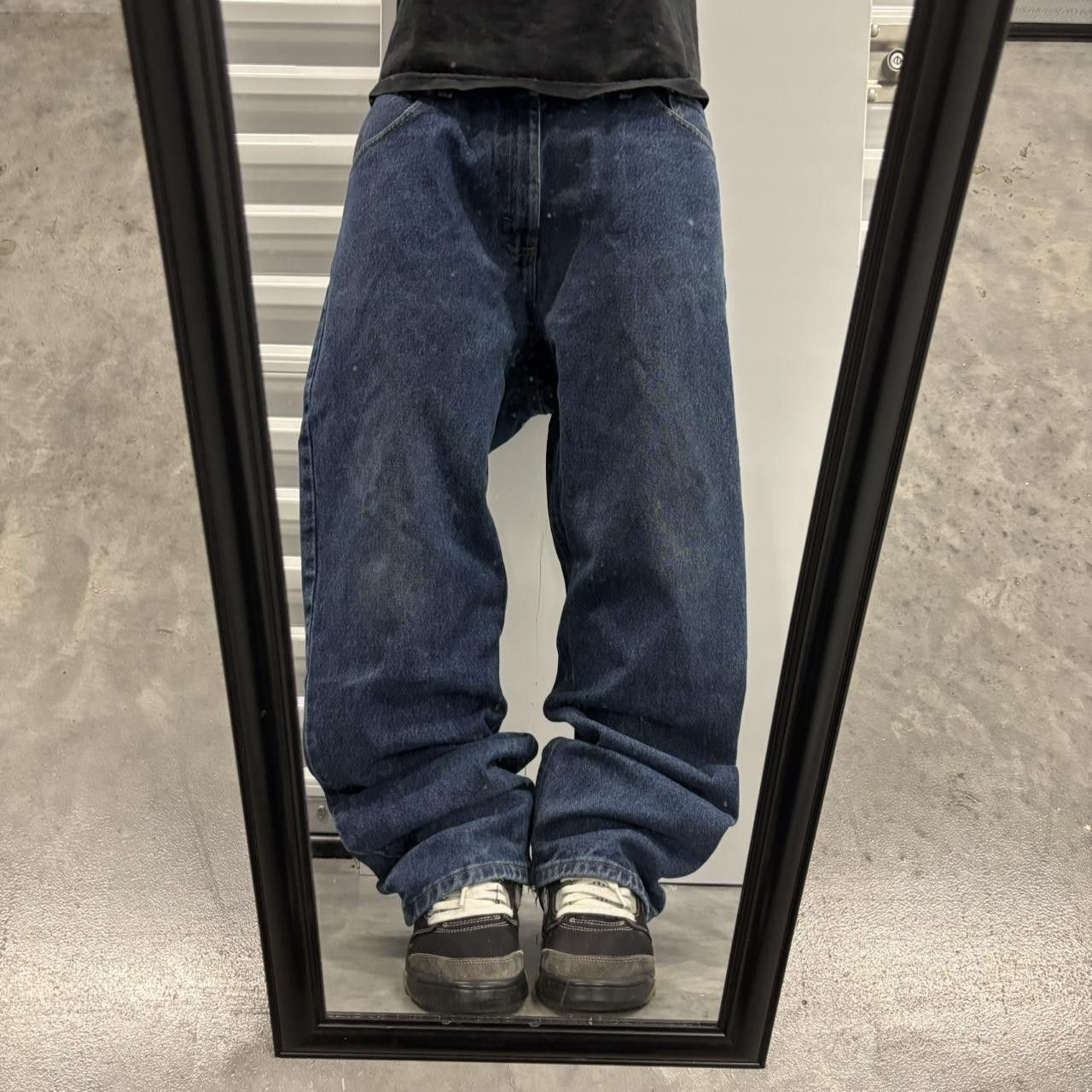 Japanese Brand × Vintage Crazy Vintage Y2K/2000s Grunge Dark Wash Distressed Denim Jeans! Size US 36 / EU 52 - 1 Thumbnail