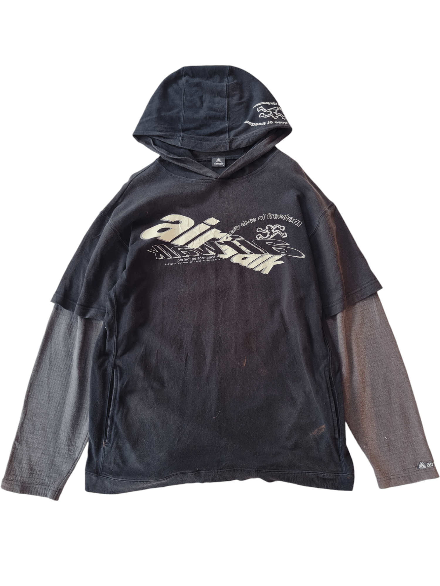 Airwalk × Vintage Vintage AirWalk Hoodie Double Sleeve Size US XL / EU 56 / 4 - 1 Thumbnail